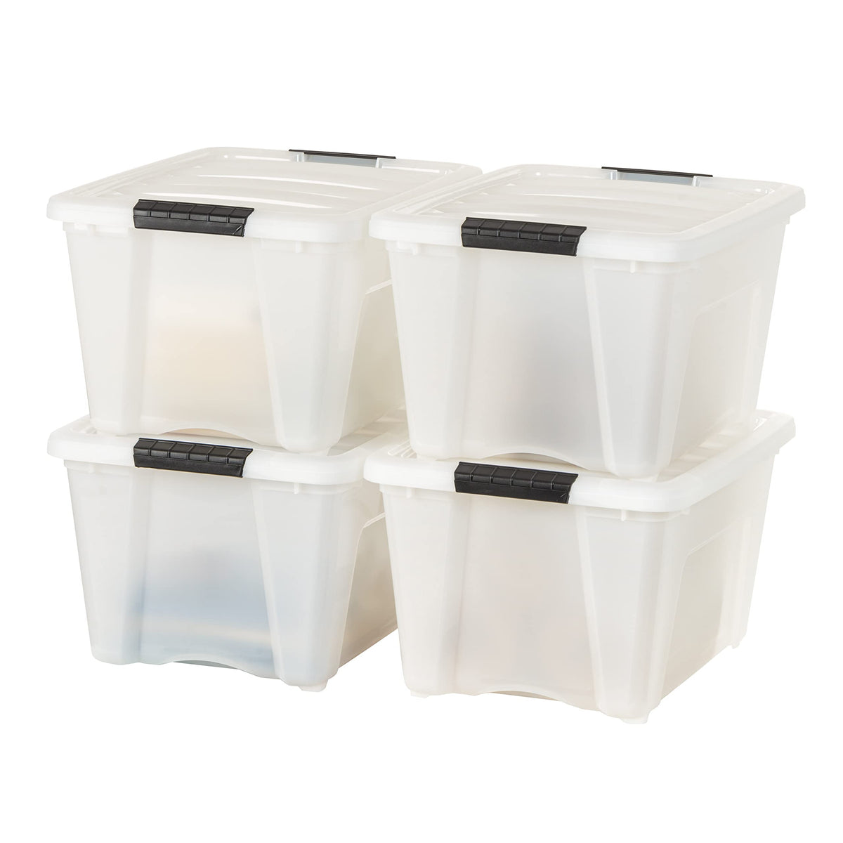 IRIS USA 4-Pack 55 Quart Clip Box with Latching Lid