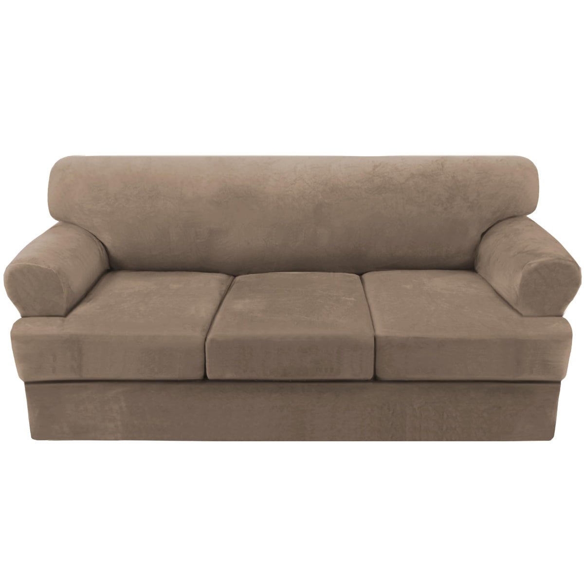 H.VERSAILTEX Sofa Cover 4 Piece T Cushion Sofa Slipcovers Couch Cover Furniture Protector Stretch T Cushion Sofa Covers for 3 Cushion Couch with 3 Individual T Cushion Covers, Ivory