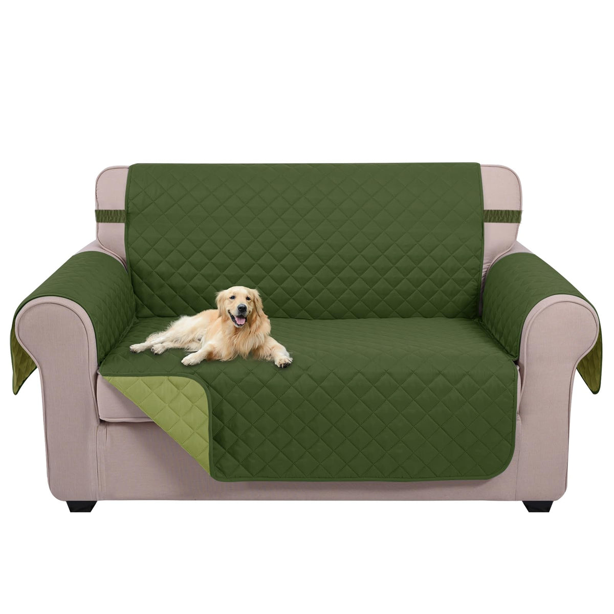 U-NICE HOME Reversible Sofa Cover Couch Cover for Dogs, Coffee/Beige