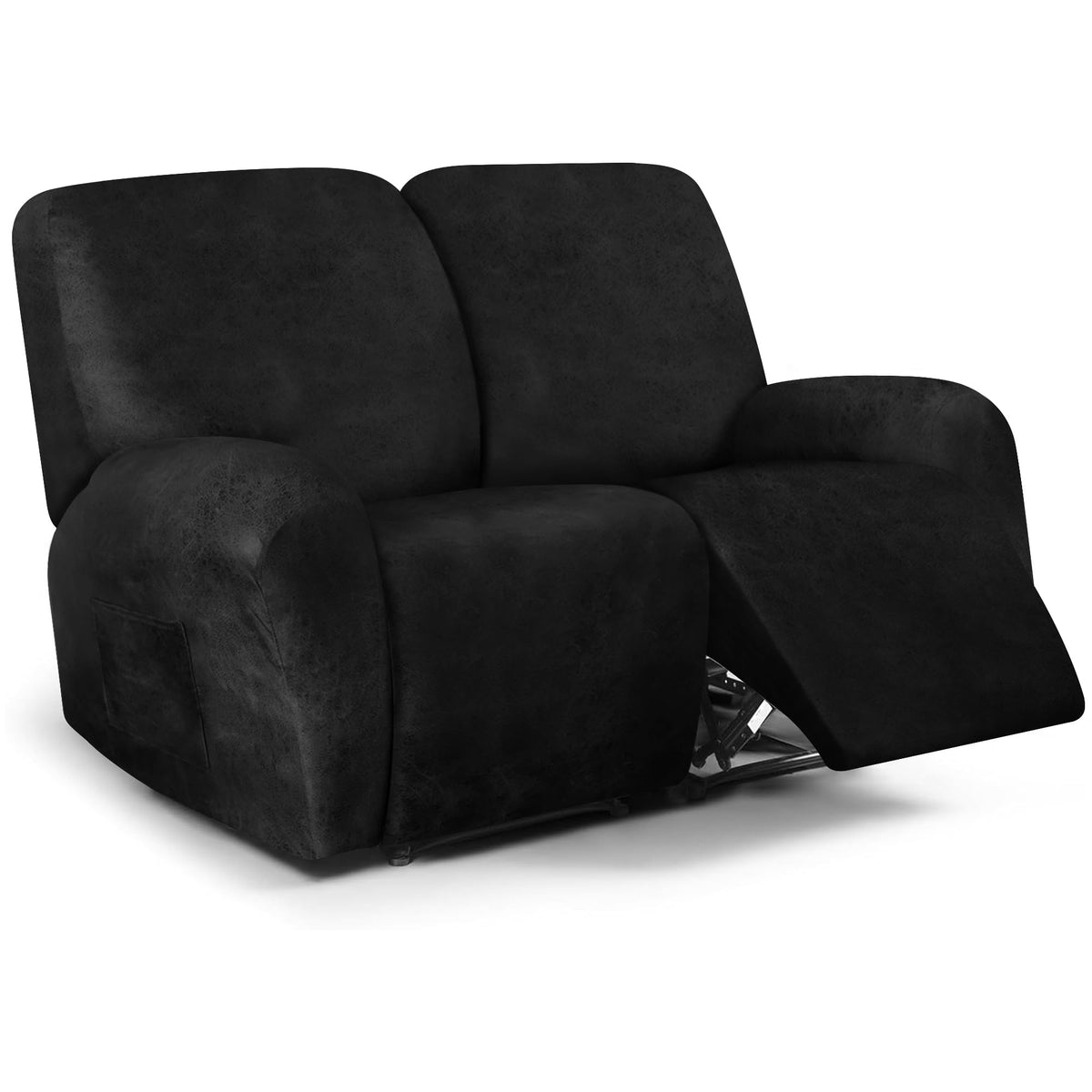 ANARACHON Leather Look Recliner Couch Cover, 8-Pieces Stretch Recliner Sofa Covers, Soft Reclining Slipcover, Washable Furniture Protector for Pets (3 Seater, Brown)