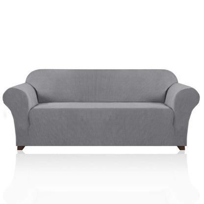 PrinceDeco Stretch Sofa Cover Slipcover Couch Covers for 3 Cushion Couch Furniture Protector Sofa Covers with Non Slip Elastic Bottom Dogs Pet Friendly Fitted (Sofa, Ivory)
