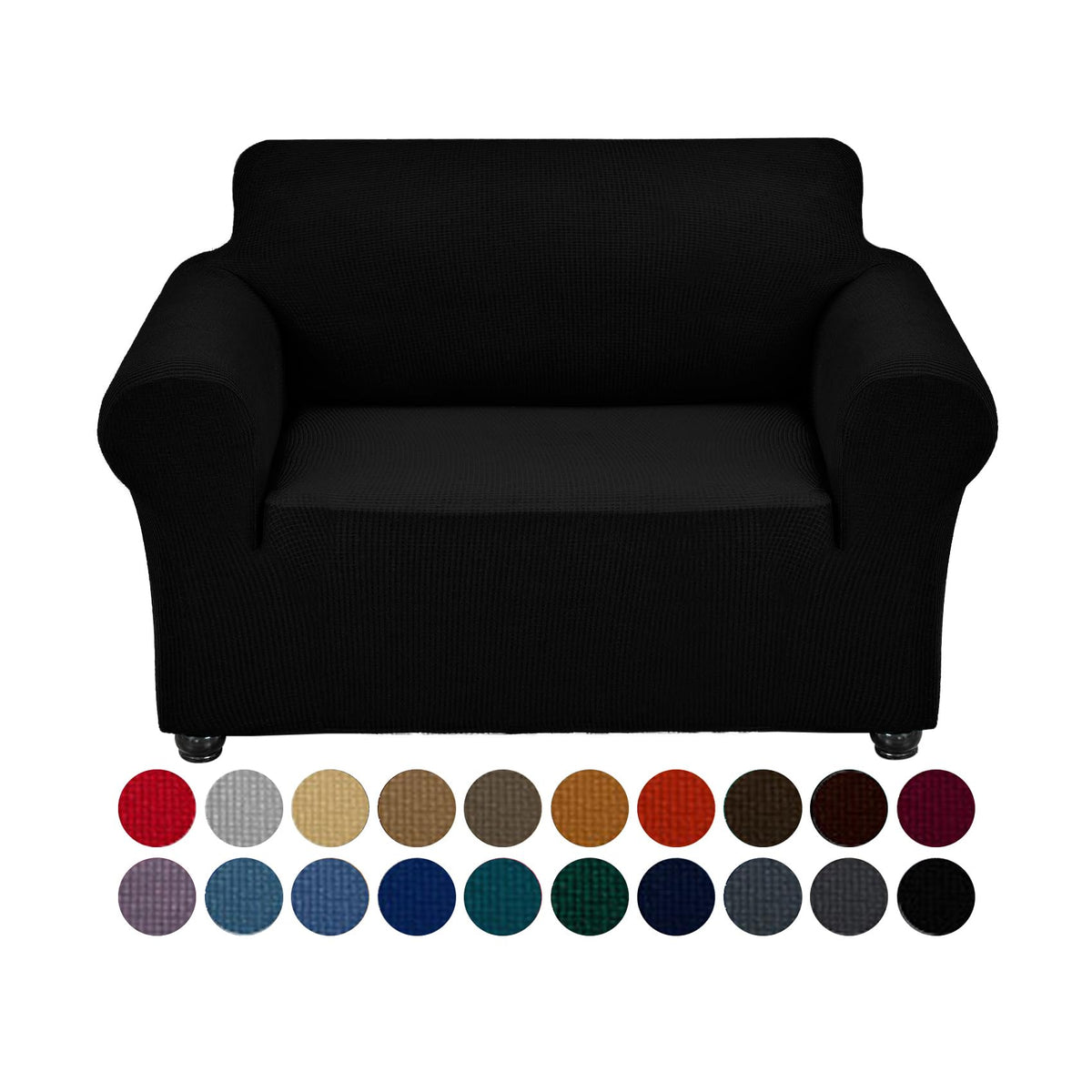 Joccun Stretch Couch Cover Slipcovers, 1-Piece Sofa Covers for 3 Cushion Couch Spandex Jacquard Washable Furniture Protector Cover for Living Room,Kids,Pets(Sofa,Black)