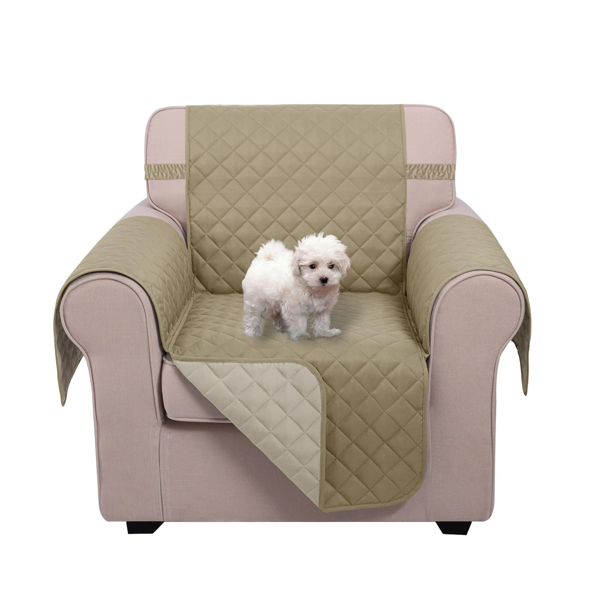 U-NICE HOME Reversible Sofa Cover Couch Cover for Dogs, Coffee/Beige