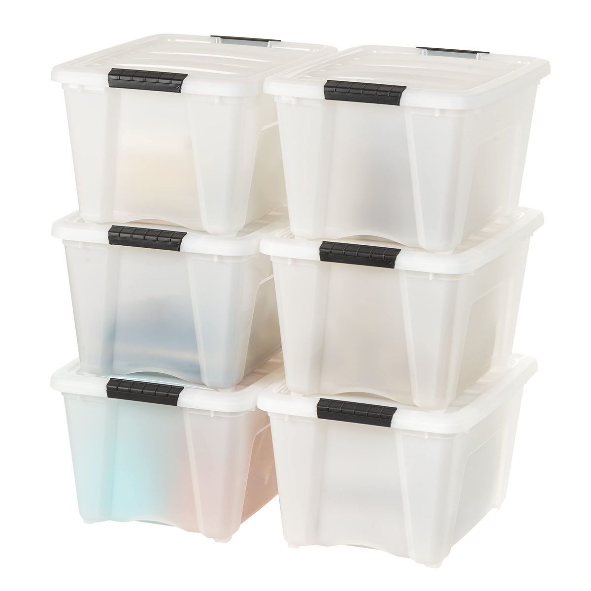 IRIS USA 4-Pack 55 Quart Clip Box with Latching Lid