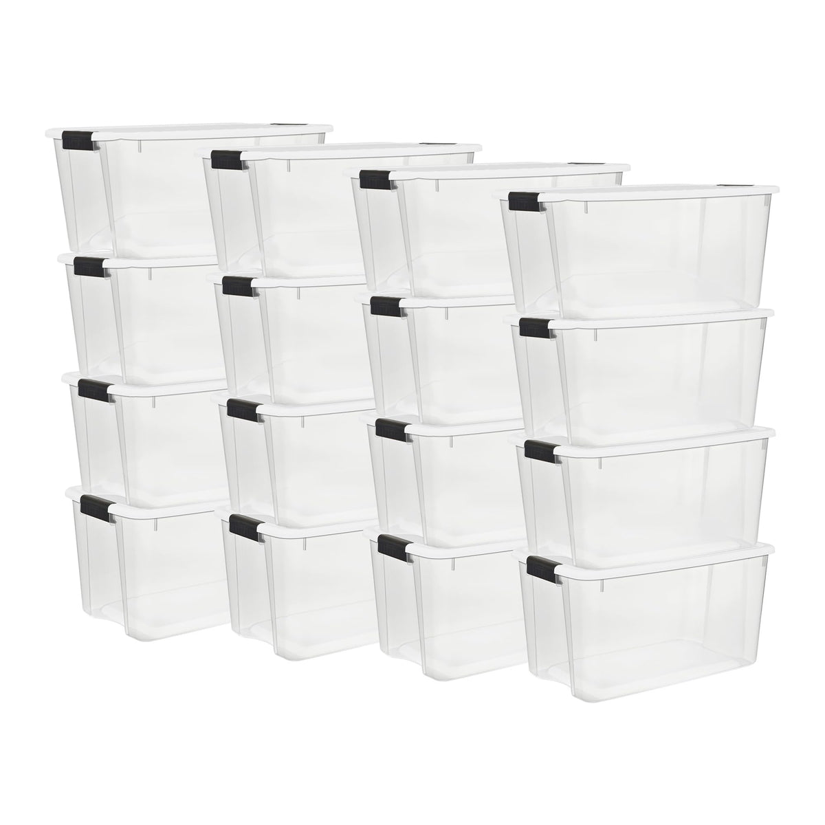 Sterilite Ultra Latch Box with Lids for Home and Office, 30 Quart, 6-Pack