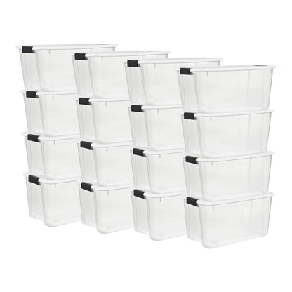 Sterilite Ultra Latch Box with Lids for Home and Office, 30 Quart, 6-Pack