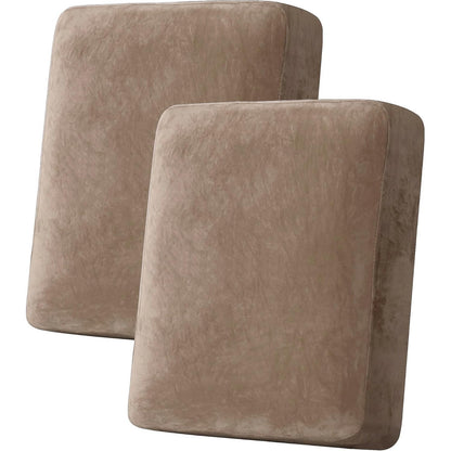 H.VERSAILTEX Velvet Stretch Couch Cushion Cover Plush Cushion Slipcover for Chair Loveseat Sofa Cushion Furniture Protector Seat Cushion Sofa Cover (3 Piece Sofa Cushion Covers, Ivory)