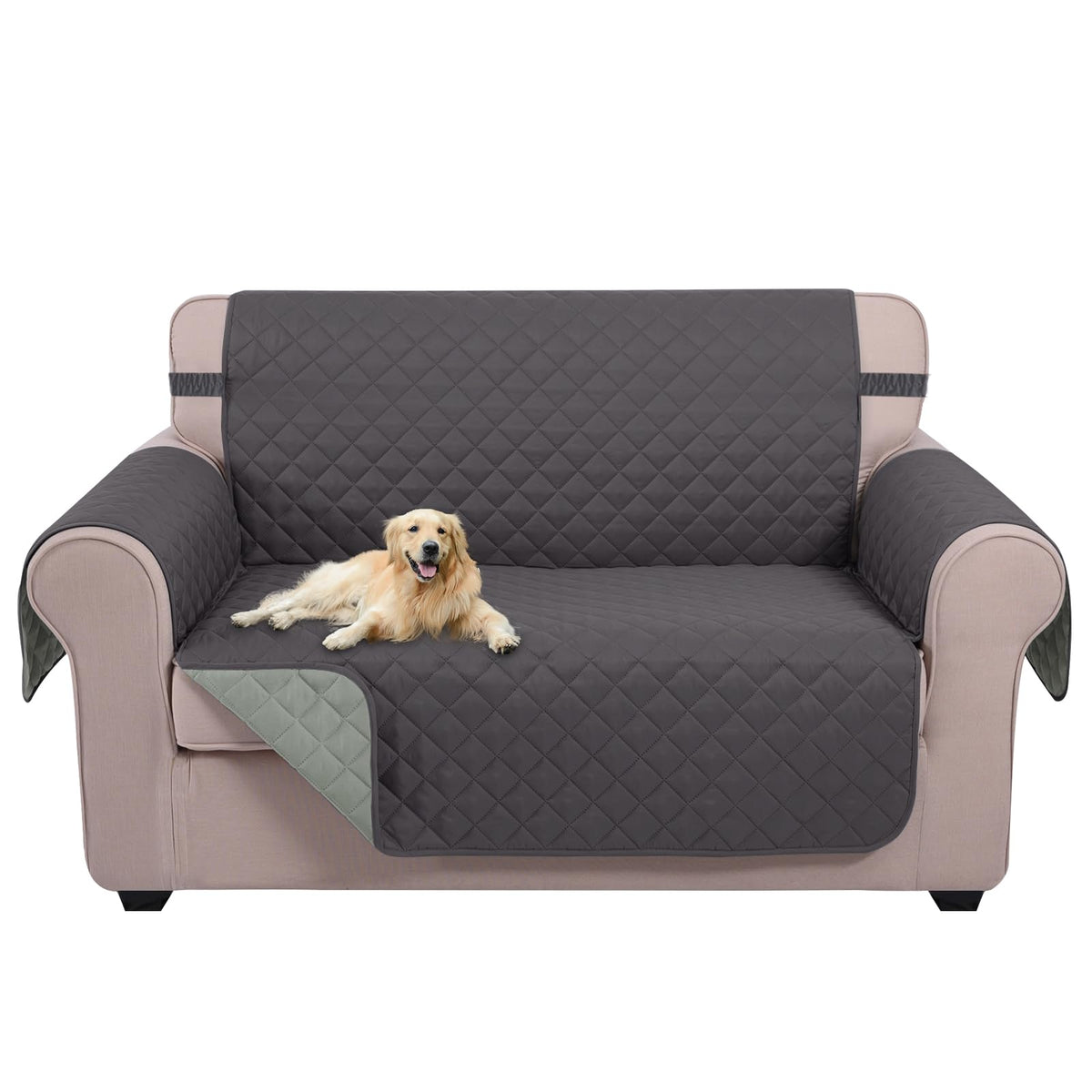 U-NICE HOME Reversible Sofa Cover Couch Cover for Dogs, Coffee/Beige