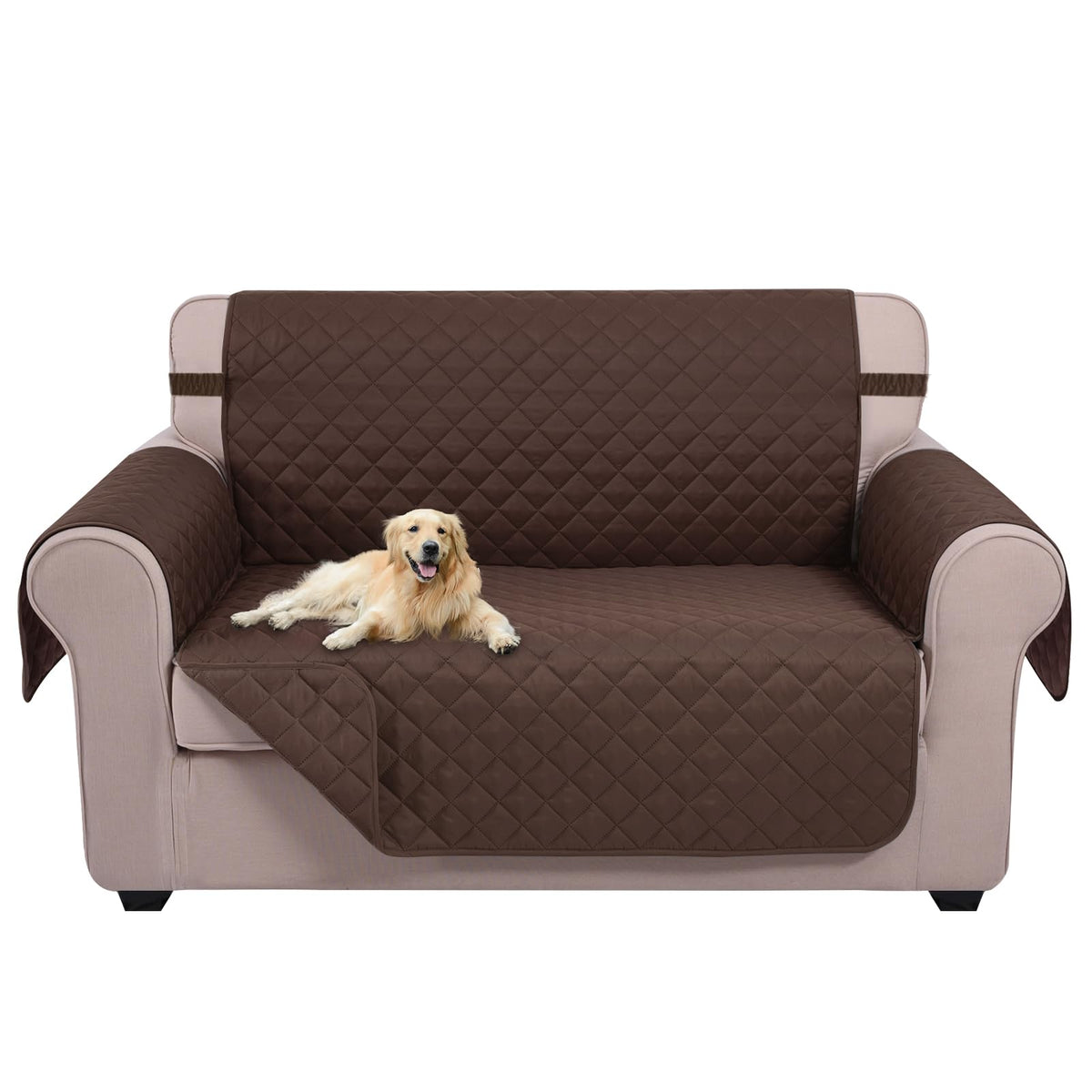 U-NICE HOME Reversible Sofa Cover Couch Cover for Dogs, Coffee/Beige