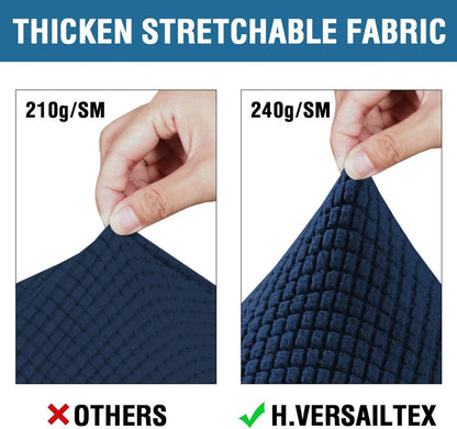 H.VERSAILTEX 4 Piece Stretch Sofa Covers for 3 Cushion Couch Covers for Living Room Furniture Slipcovers (Base Cover Plus 3 Seat Cushion Covers) Upgraded Thicker Jacquard Fabric (Sofa, Navy)