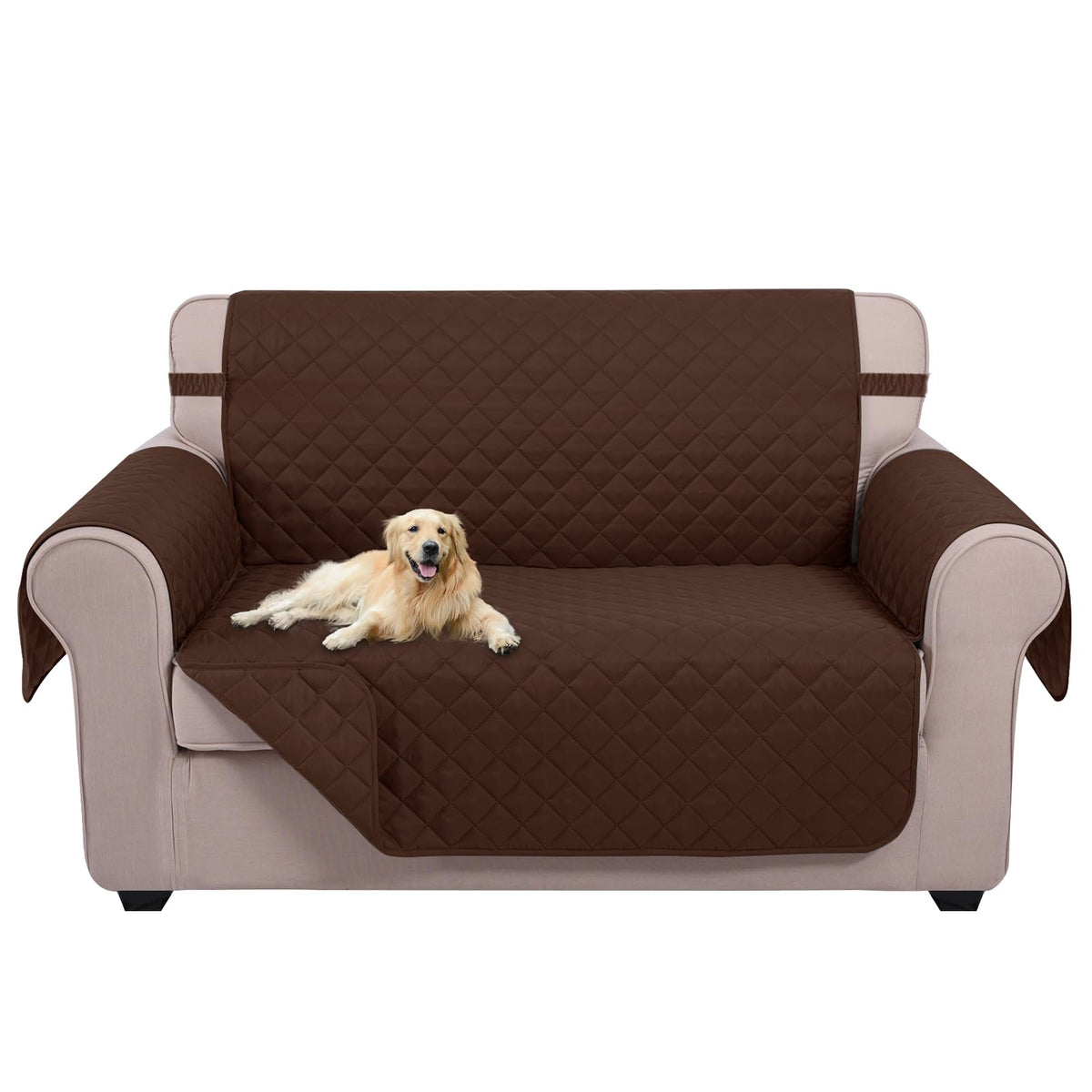 U-NICE HOME Reversible Sofa Cover Couch Cover for Dogs, Coffee/Beige