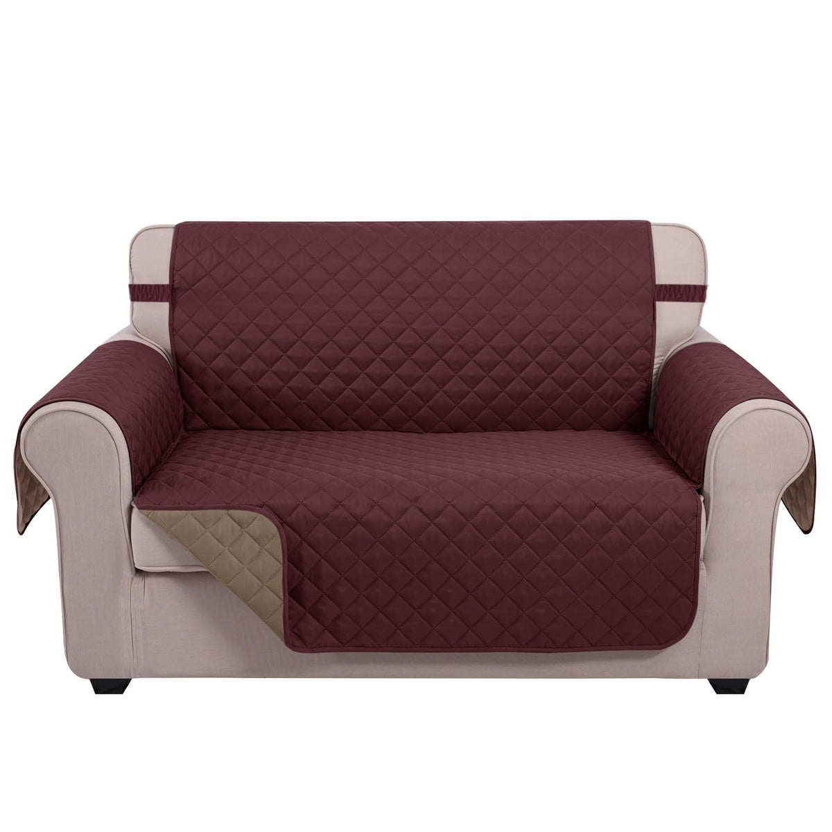 U-NICE HOME Reversible Sofa Cover Couch Cover for Dogs, Coffee/Beige