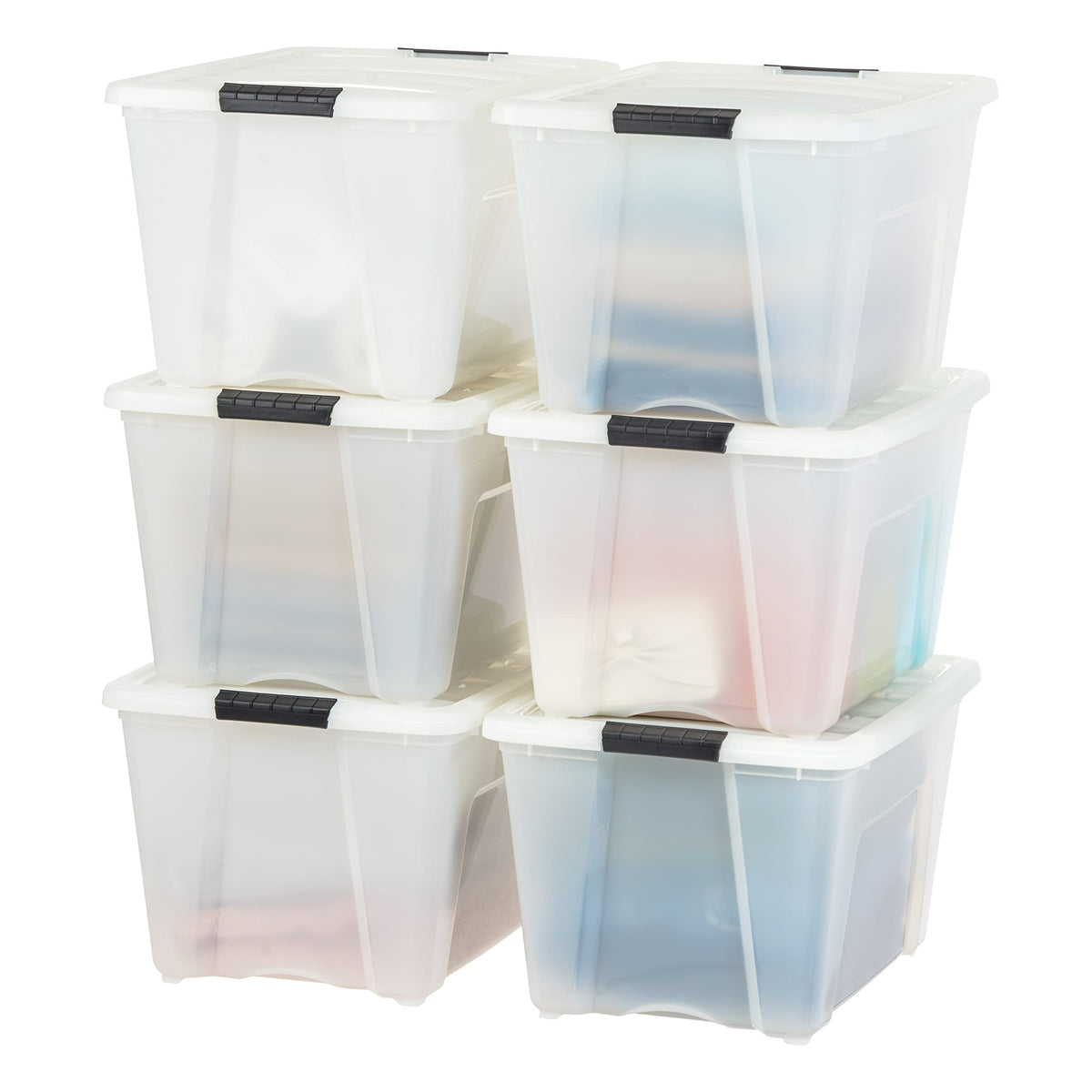 IRIS USA 4-Pack 55 Quart Clip Box with Latching Lid
