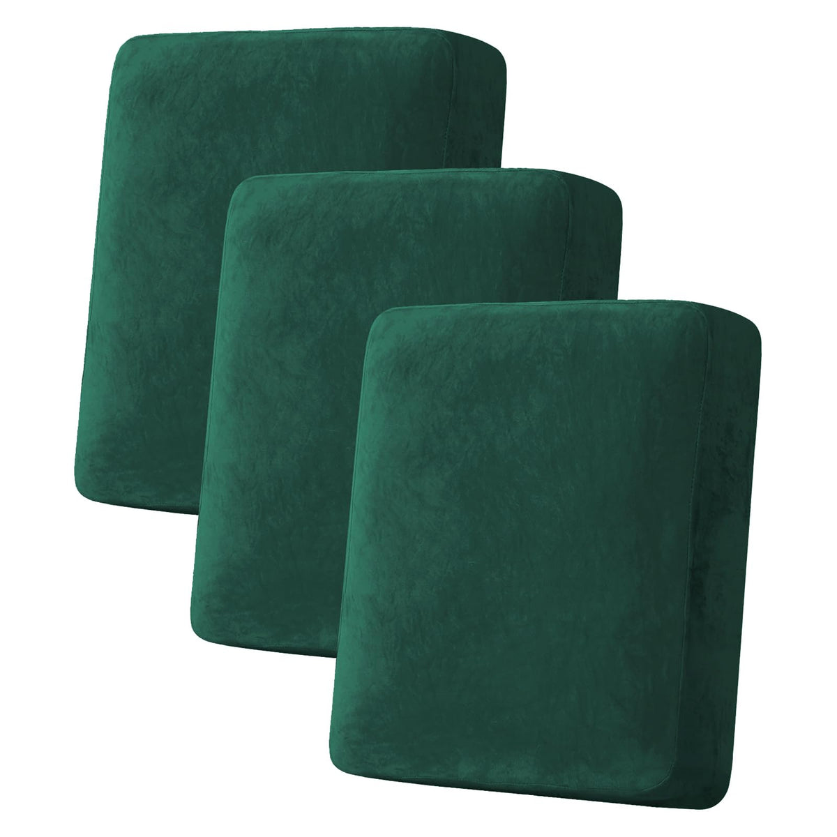 H.VERSAILTEX Velvet Stretch Couch Cushion Cover Plush Cushion Slipcover for Chair Loveseat Sofa Cushion Furniture Protector Seat Cushion Sofa Cover (3 Piece Sofa Cushion Covers, Ivory)