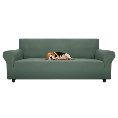 ZNSAYOTX Super Stretch Couch Cover (72"-92") Universal Sofa Covers with Elastic Bottom, Dog Cat Pets Friendly Washable Furniture Protector Fitted Sofa Slipcovers Stay in Place (Dark Grey, Sofa)