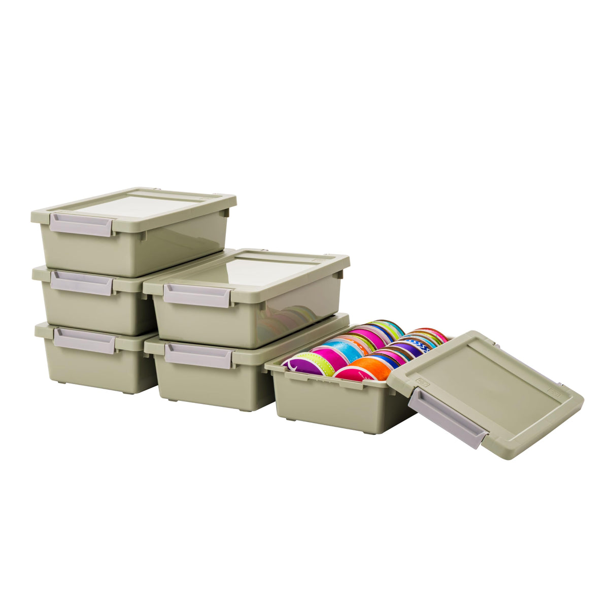 IRIS USA Storage Bins with Lids |Made in USA| 12 Qt - (4-Pack) - Clear