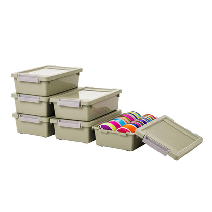 IRIS USA Storage Bins with Lids |Made in USA| 12 Qt - (4-Pack) - Clear