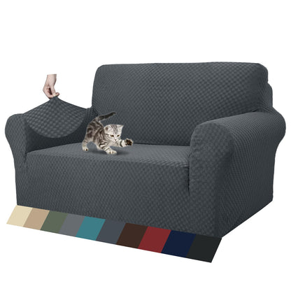 ZNSAYOTX 1 Piece Jacquard Couch Covers for 3 Cushion Couch Living Room High Stretch Sofa Cover Pets Dogs Friendly Anti Slip Thickened Slipcovers Furniture Protector (Sofa, Light Grey)