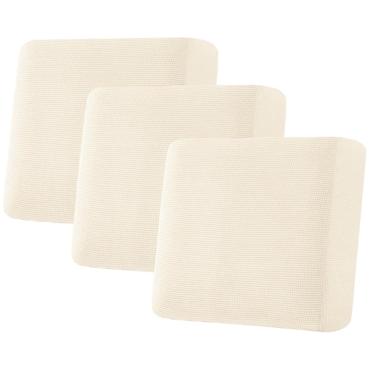 H.VERSAILTEX Super Stretch Individual Seat Cushion Covers - Sofa & Couch Cushion Slipcover Sets - Thick Jacquard Textured Twill Fabric (3 Piece, Island Fossi)