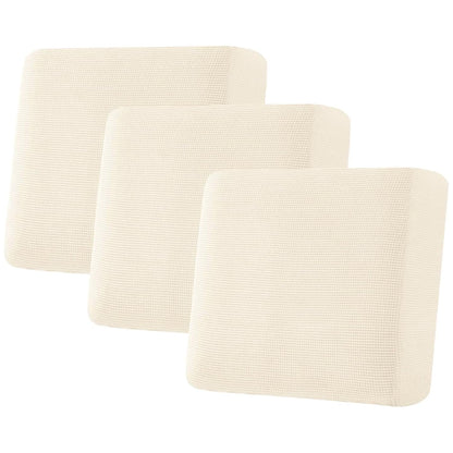 H.VERSAILTEX Super Stretch Individual Seat Cushion Covers - Sofa & Couch Cushion Slipcover Sets - Thick Jacquard Textured Twill Fabric (3 Piece, Island Fossi)