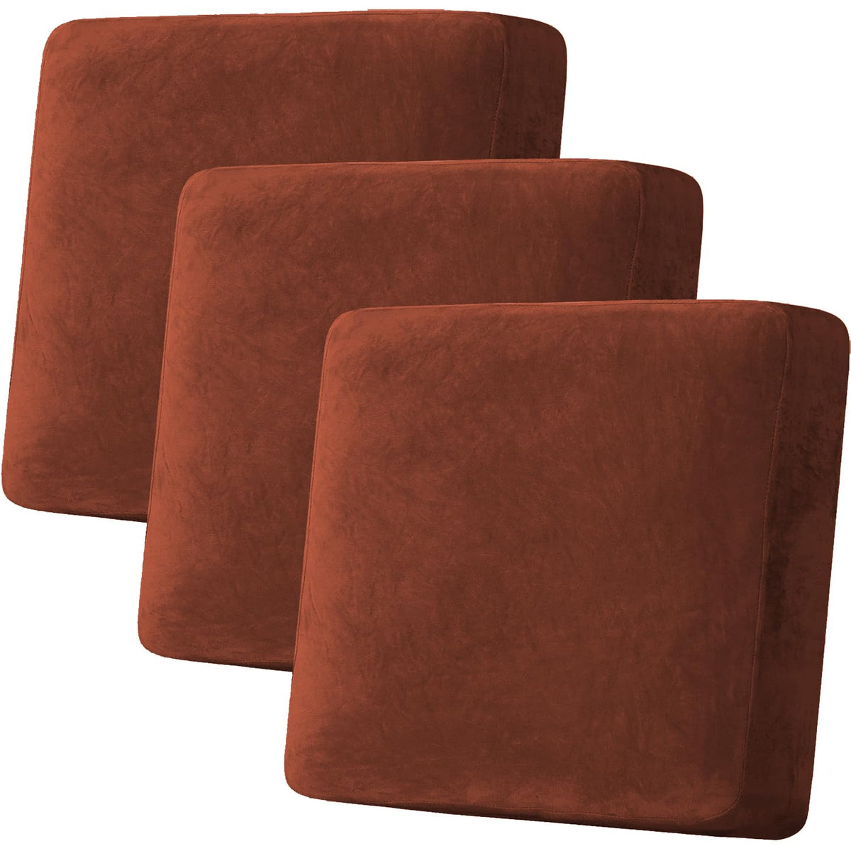 H.VERSAILTEX Velvet Stretch Couch Cushion Cover Plush Cushion Slipcover for Chair Loveseat Sofa Cushion Furniture Protector Seat Cushion Sofa Cover (2 Piece Large Sofa Cushion Covers, Ivory)