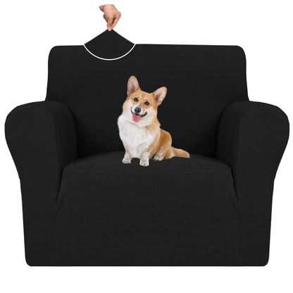 MAXIJIN Super Stretch Couch Cover for 3 Cushion Couch, 1-Piece Universal Sofa Covers Living Room Jacquard Spandex Furniture Protector Dogs Pet Friendly Fitted (Large, Gray)