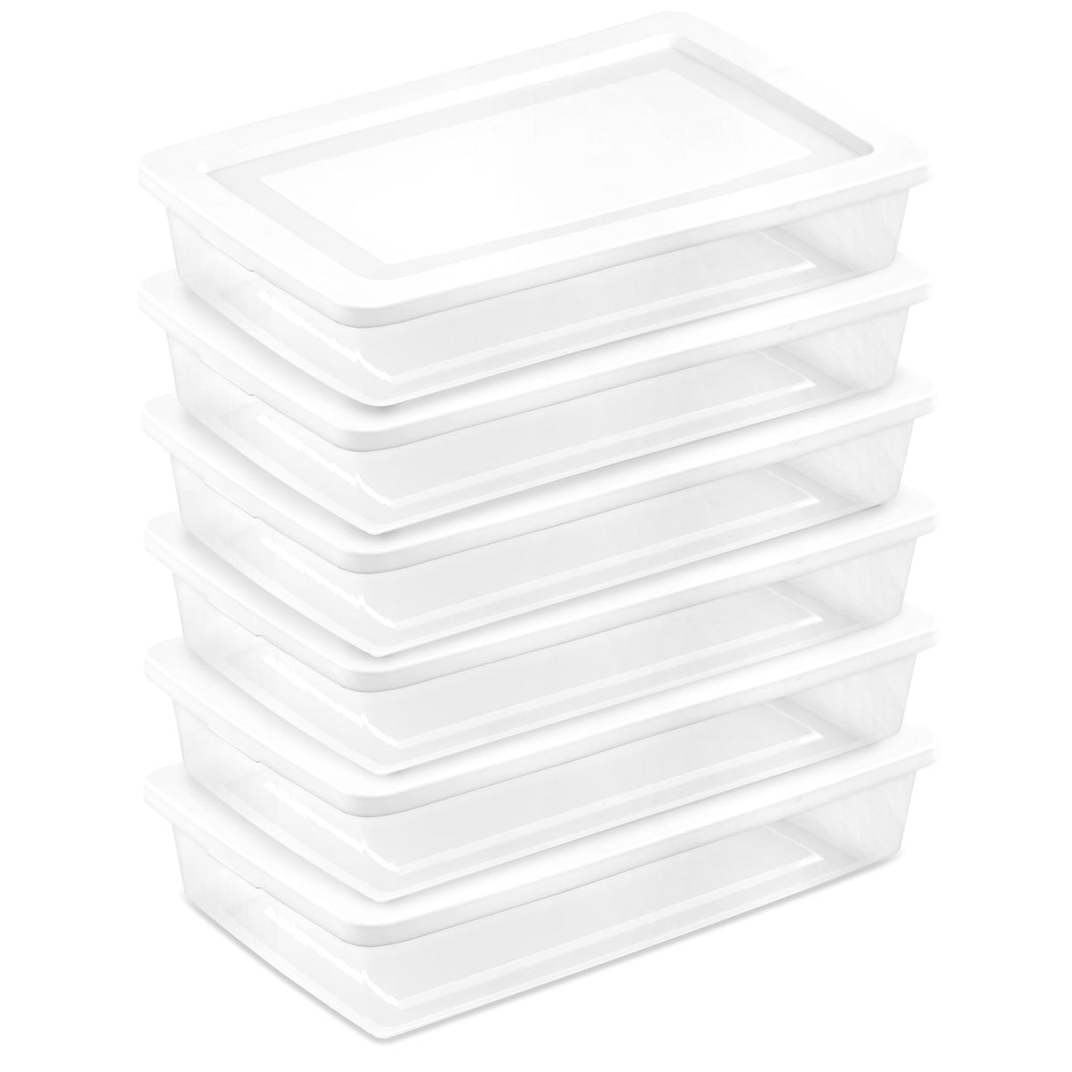 Sterilite Storage Box Stackable Tote, White, 12 Quart, 12 Pack
