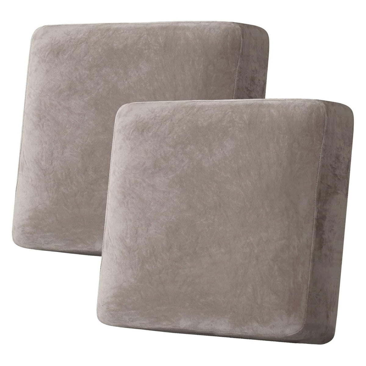 H.VERSAILTEX Velvet Stretch Couch Cushion Cover Plush Cushion Slipcover for Chair Loveseat Sofa Cushion Furniture Protector Seat Cushion Sofa Cover (3 Piece Sofa Cushion Covers, Ivory)
