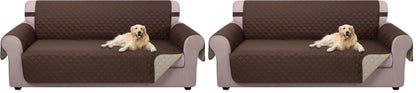 U-NICE HOME Reversible Sofa Cover Couch Cover for Dogs, Coffee/Beige