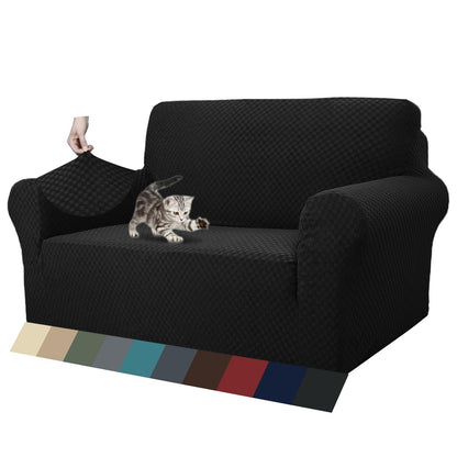 ZNSAYOTX 1 Piece Jacquard Couch Covers for 3 Cushion Couch Living Room High Stretch Sofa Cover Pets Dogs Friendly Anti Slip Thickened Slipcovers Furniture Protector (Sofa, Light Grey)