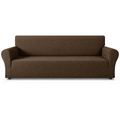 ZNSAYOTX 1 Piece Jacquard Couch Covers for 3 Cushion Couch Living Room High Stretch Sofa Cover Pets Dogs Friendly Anti Slip Thickened Slipcovers Furniture Protector (Sofa, Light Grey)