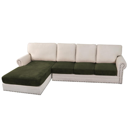 H.VERSAILTEX Velvet Stretch Couch Cushion Cover Plush Cushion Slipcover for Chair Loveseat Sofa Cushion Furniture Protector Seat Cushion Sofa Cover (2 Piece Large Sofa Cushion Covers, Ivory)