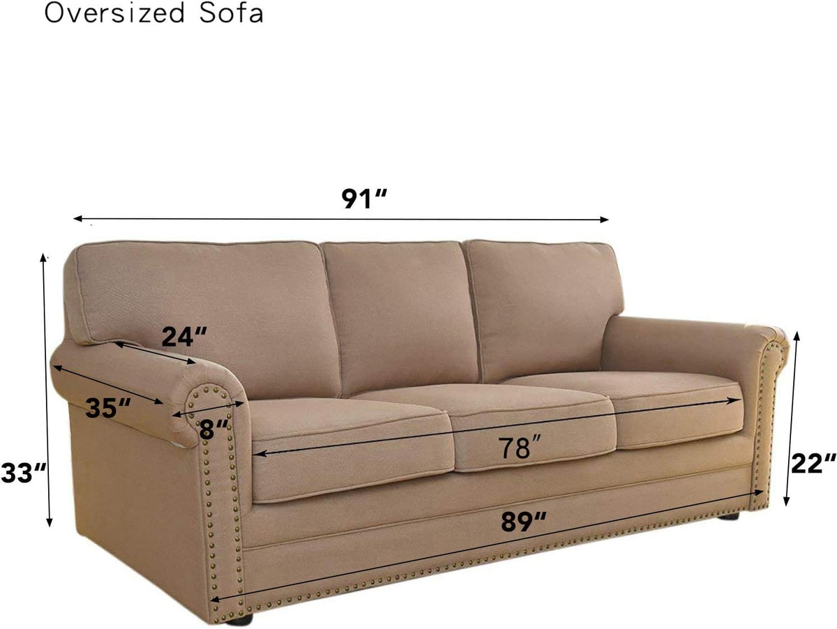 Easy-Going Stretch Oversized Sofa Couch Slipcover Washable Dark Gray
