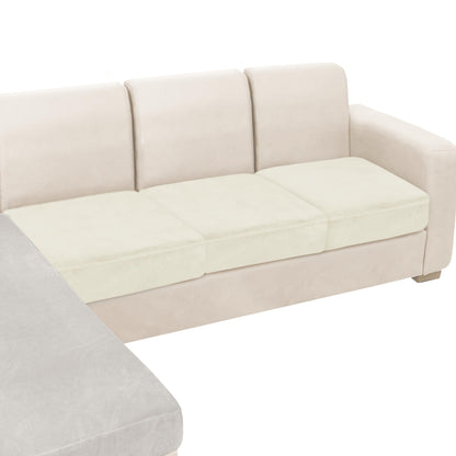 NAISI Sectional Couch Cover 4 Pieces Velvet Separate Couch Cushion Covers L Shape Soft Stretch Sofa Slipcovers with 2pcs Pillowcases for Left/Right Chaise Sectional Couch(3 Seater+1 Chaise,Dark Grey)