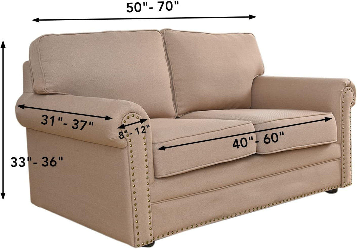 Easy-Going Stretch Loveseat Couch Covers Washable Dark Gray