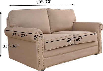 Easy-Going Stretch Loveseat Couch Covers Washable Dark Gray