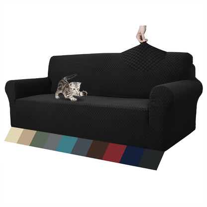 ZNSAYOTX 1 Piece Jacquard Couch Covers for 3 Cushion Couch Living Room High Stretch Sofa Cover Pets Dogs Friendly Anti Slip Thickened Slipcovers Furniture Protector (Sofa, Light Grey)