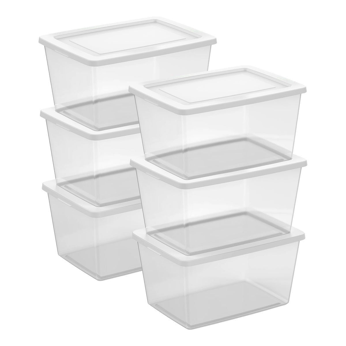 Sterilite Storage Box Stackable Tote, White, 12 Quart, 12 Pack