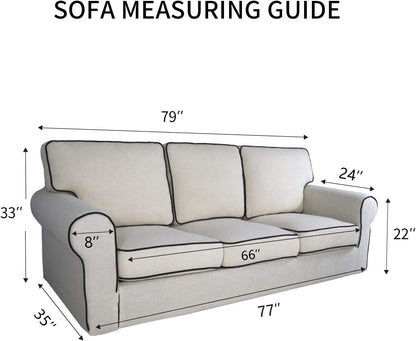 PureFit Stretch Couch Covers for Sofa Large Sofa Slipcovers Dark Gray