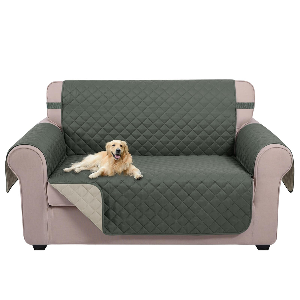 U-NICE HOME Reversible Sofa Cover Couch Cover for Dogs, Coffee/Beige