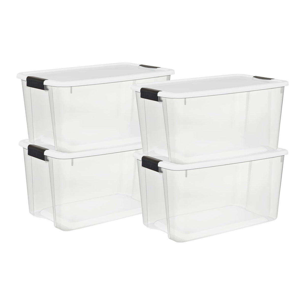 Sterilite Ultra Latch Box with Lids for Home and Office, 18 Quart, 6-Pack