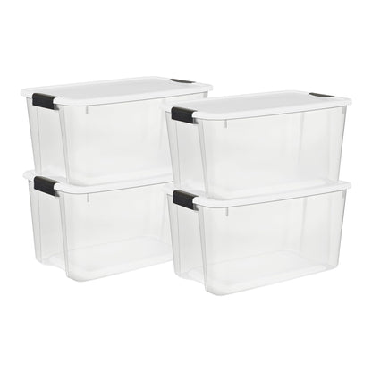 Sterilite Ultra Latch Box with Lids for Home and Office, 116 Quart, 4-Pack
