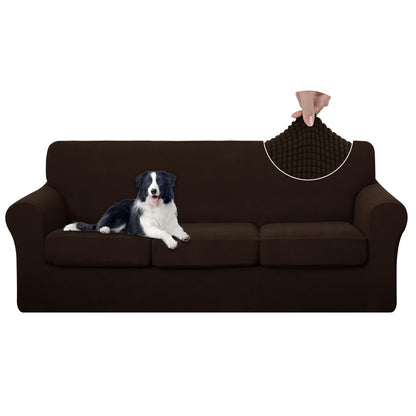 U-NICE HOME 4 Pieces Stretch Couch Cover Sofa Slipcover, Beige