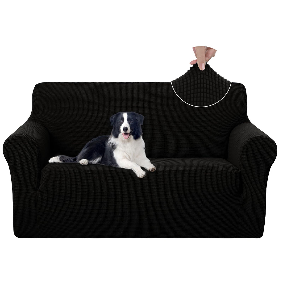 U-NICE HOME Stretch Couch Cover Slipcover for 3 Cushion Sofa, Chocolate