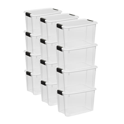Sterilite Ultra Latch Box with Lids for Home and Office, 18 Quart, 6-Pack