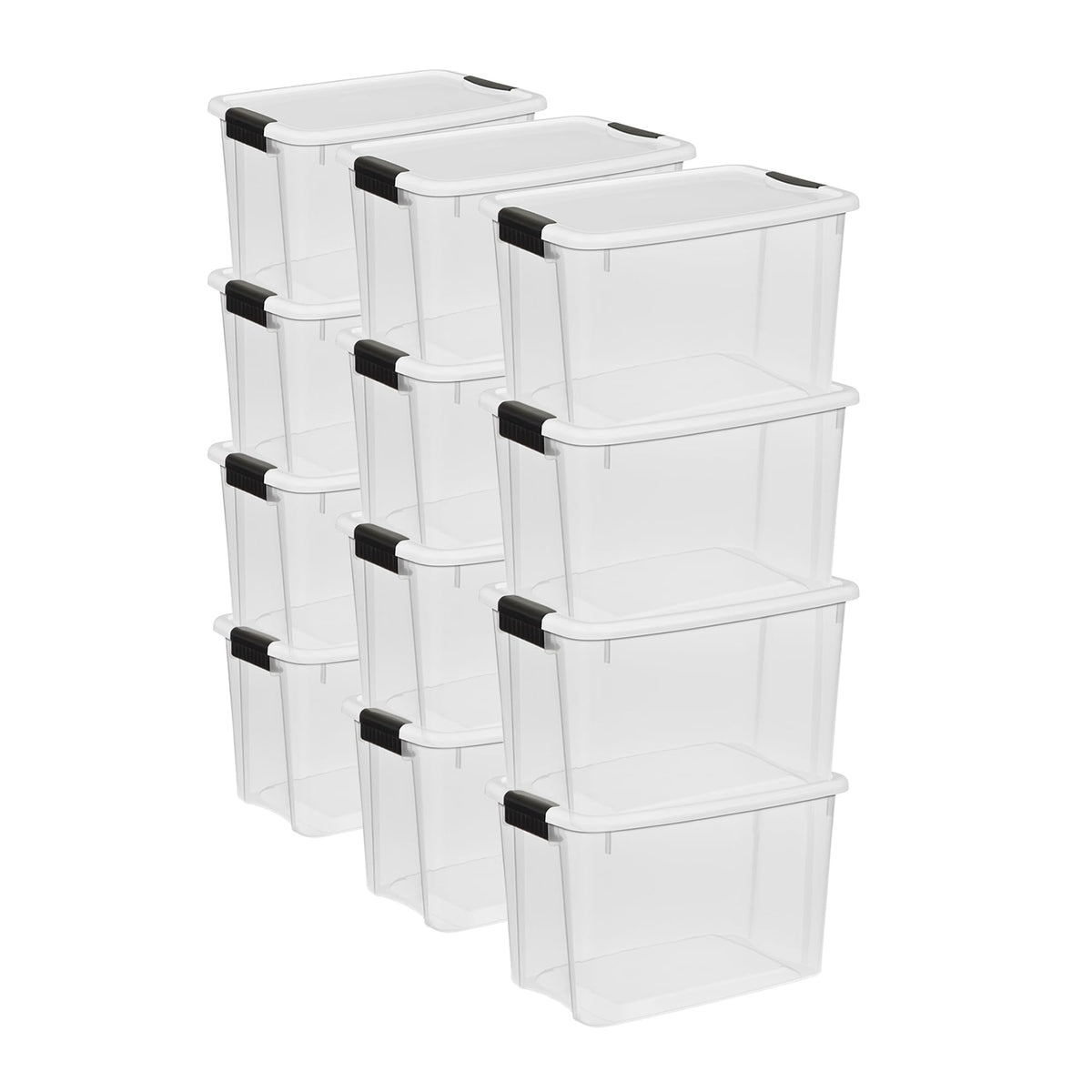 Sterilite Ultra Latch Box with Lids for Home and Office, 30 Quart, 6-Pack