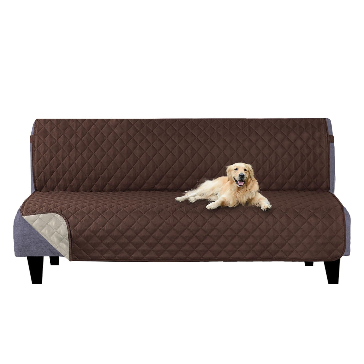 U-NICE HOME Reversible Sofa Cover Couch Cover for Dogs, Coffee/Beige