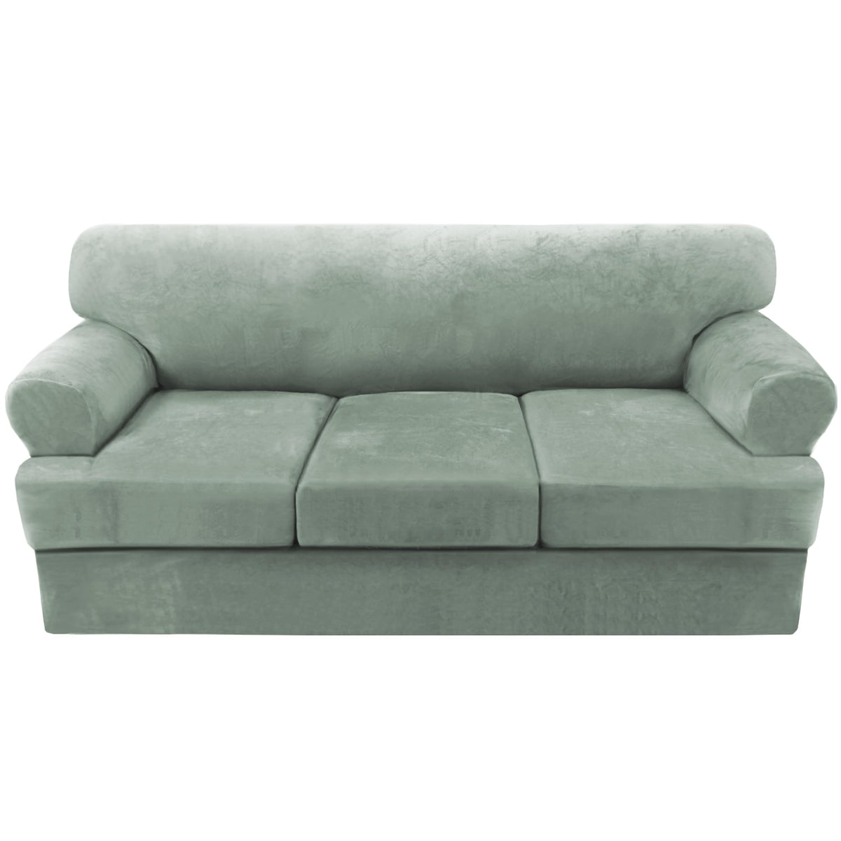 H.VERSAILTEX Sofa Cover 4 Piece T Cushion Sofa Slipcovers Couch Cover Furniture Protector Stretch T Cushion Sofa Covers for 3 Cushion Couch with 3 Individual T Cushion Covers, Ivory