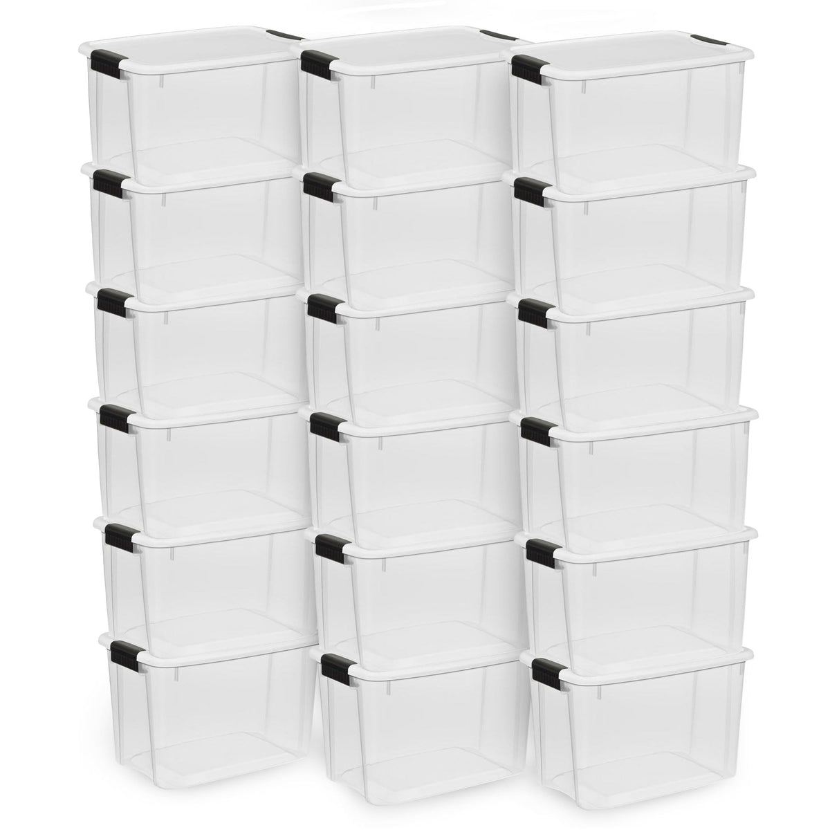 Sterilite Ultra Latch Box with Lids for Home and Office, 30 Quart, 6-Pack