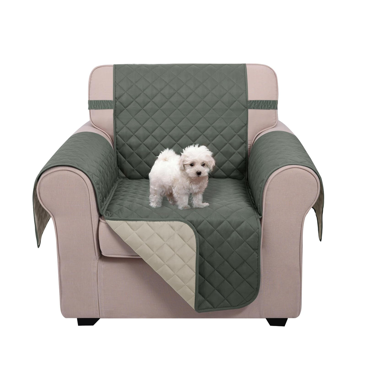 U-NICE HOME Reversible Sofa Cover Couch Cover for Dogs, Coffee/Beige